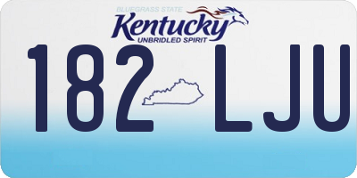 KY license plate 182LJU