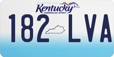 KY license plate 182LVA