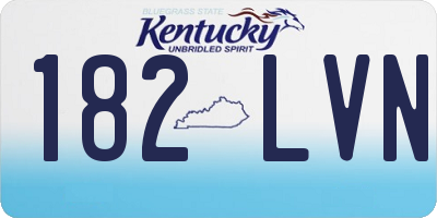 KY license plate 182LVN
