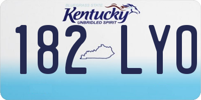 KY license plate 182LYO