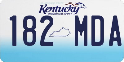 KY license plate 182MDA
