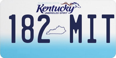 KY license plate 182MIT