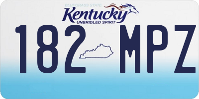 KY license plate 182MPZ