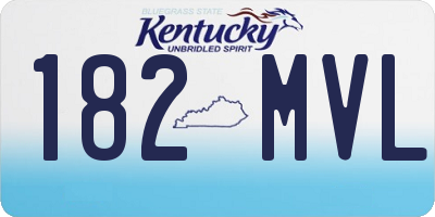 KY license plate 182MVL