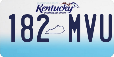 KY license plate 182MVU