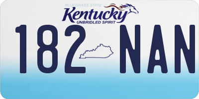 KY license plate 182NAN