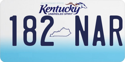 KY license plate 182NAR