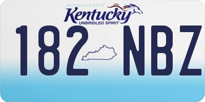 KY license plate 182NBZ
