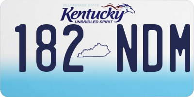 KY license plate 182NDM