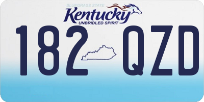 KY license plate 182QZD