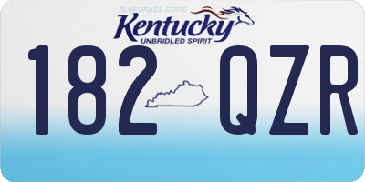 KY license plate 182QZR