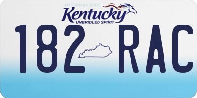 KY license plate 182RAC