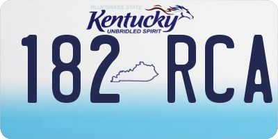 KY license plate 182RCA