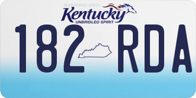 KY license plate 182RDA
