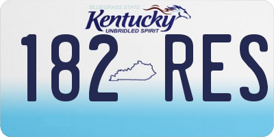 KY license plate 182RES