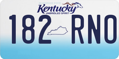 KY license plate 182RNO
