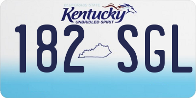 KY license plate 182SGL