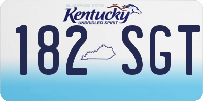 KY license plate 182SGT