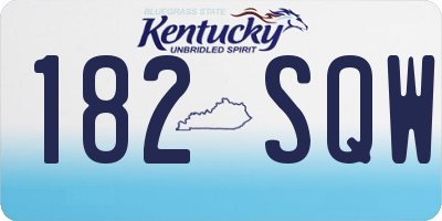 KY license plate 182SQW