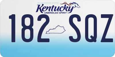KY license plate 182SQZ
