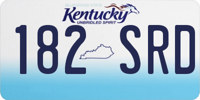 KY license plate 182SRD