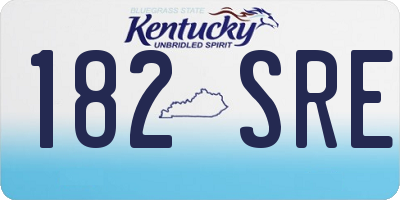 KY license plate 182SRE
