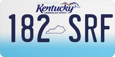 KY license plate 182SRF