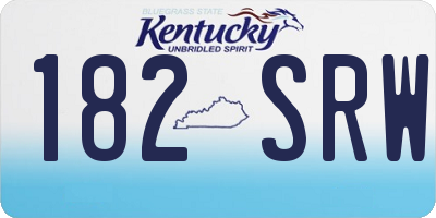 KY license plate 182SRW