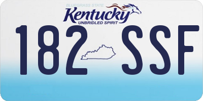 KY license plate 182SSF