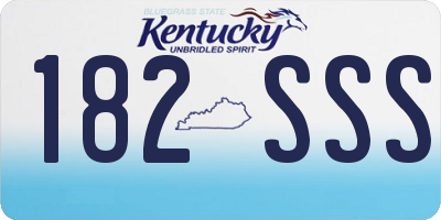 KY license plate 182SSS