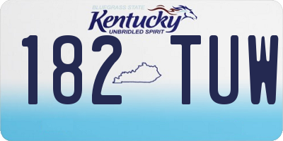 KY license plate 182TUW