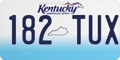 KY license plate 182TUX