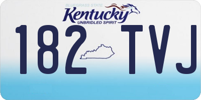 KY license plate 182TVJ