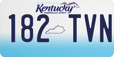 KY license plate 182TVN