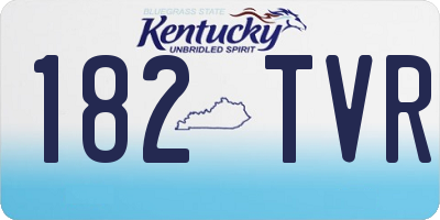 KY license plate 182TVR