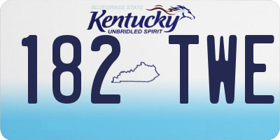 KY license plate 182TWE