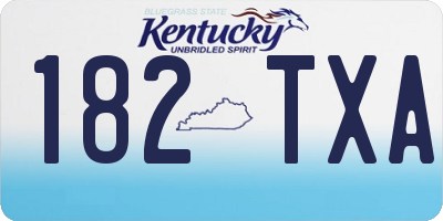KY license plate 182TXA