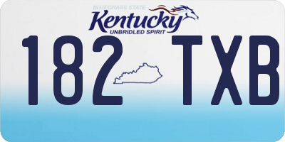 KY license plate 182TXB