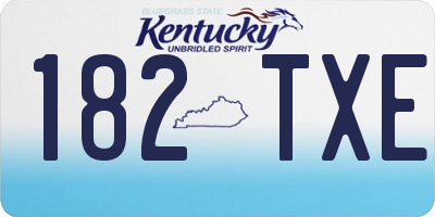 KY license plate 182TXE