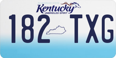 KY license plate 182TXG