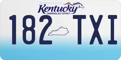 KY license plate 182TXI