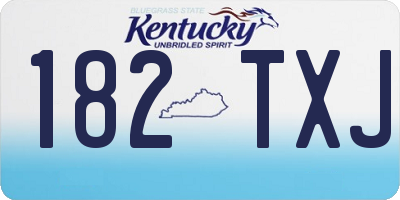 KY license plate 182TXJ
