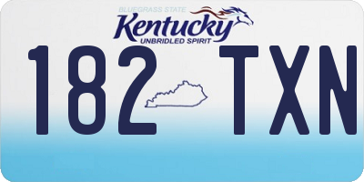 KY license plate 182TXN