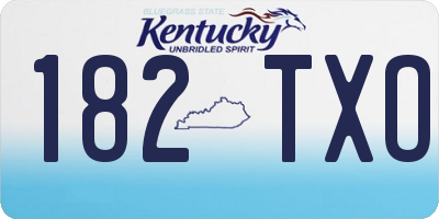 KY license plate 182TXO