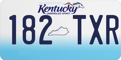 KY license plate 182TXR