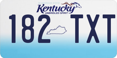 KY license plate 182TXT