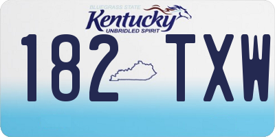 KY license plate 182TXW