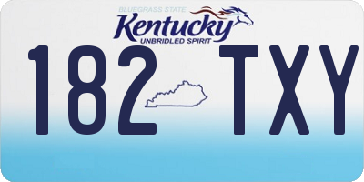 KY license plate 182TXY