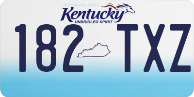 KY license plate 182TXZ