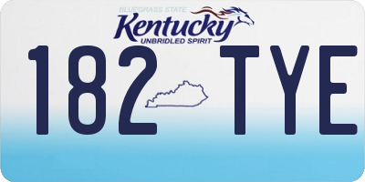 KY license plate 182TYE